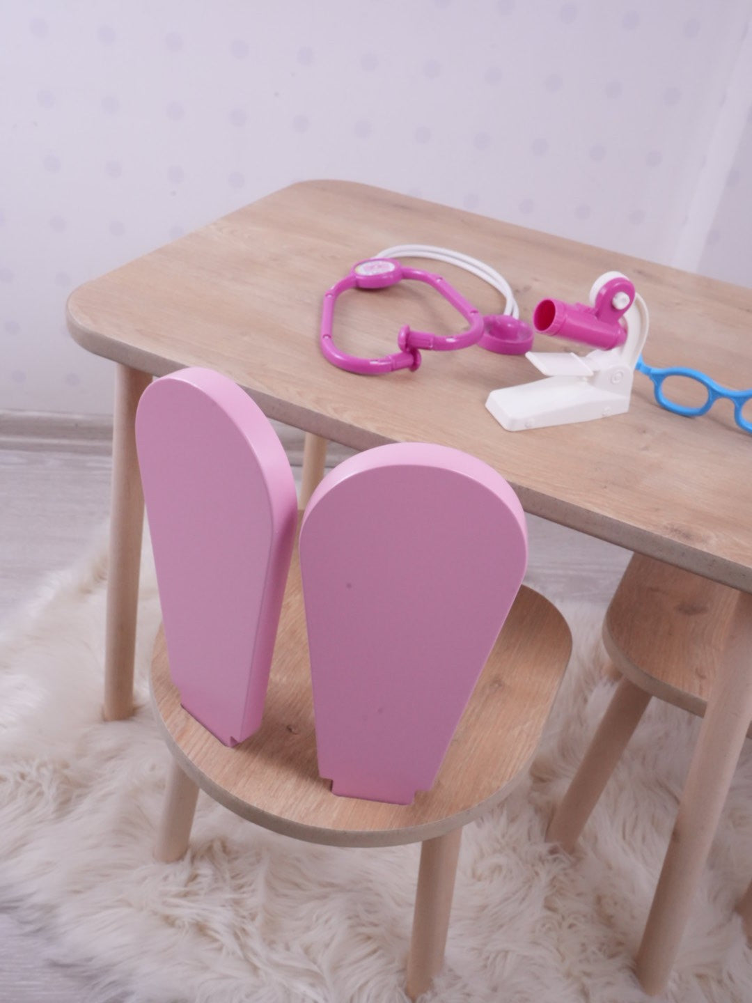 Mobilier Iepuraș Set de două scaune 30x25 - Pink Brown, SKU 517BMB1112