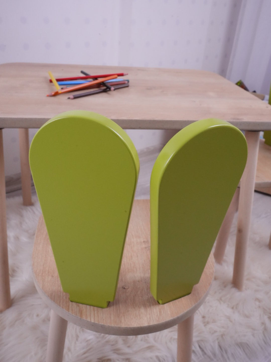 Mobilier Iepuraș Set de două scaune 30x25 - Pistachio Green Brown, SKU 517BMB1112