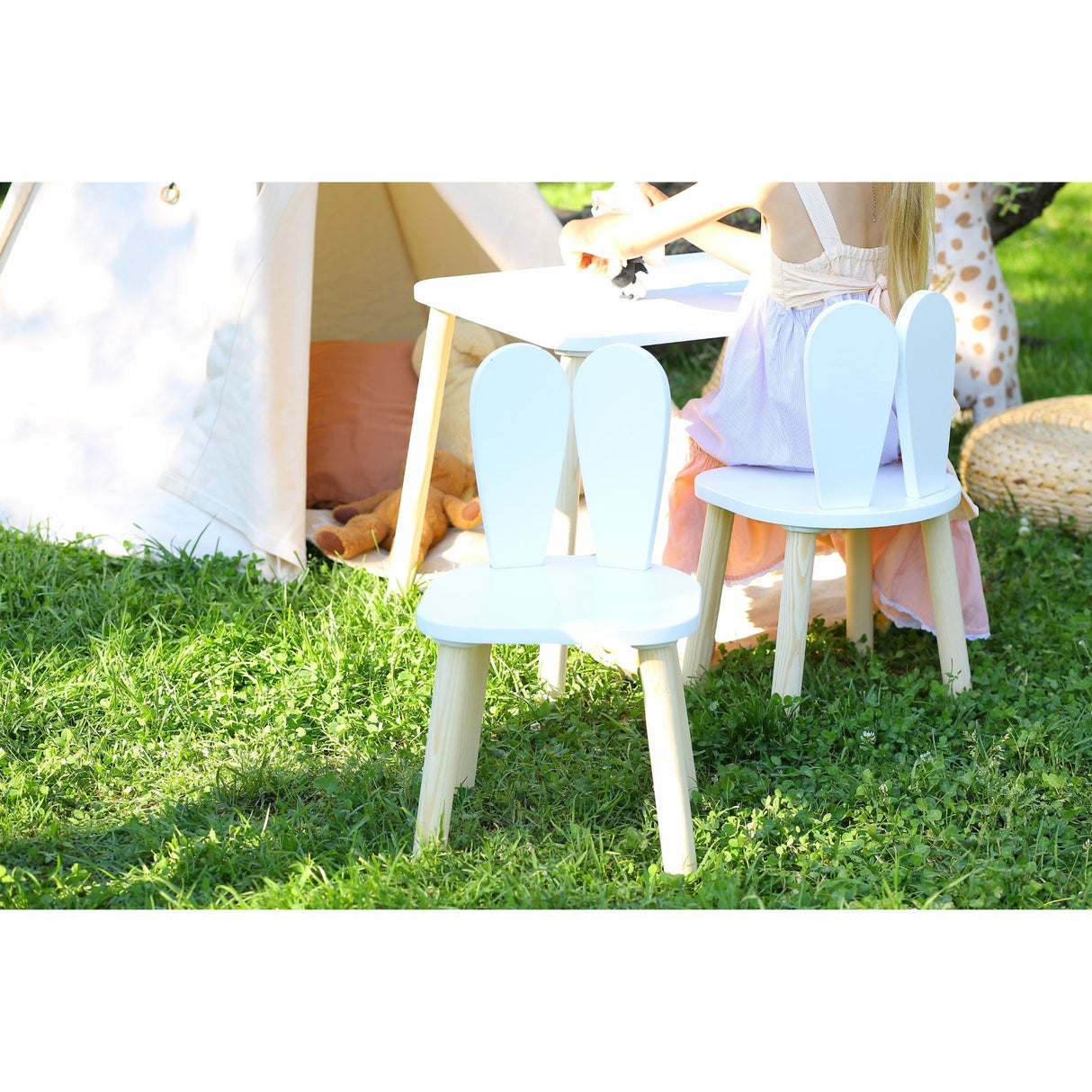 Mobilier Iepuraș Set de două scaune 30x25 - Alb, SKU 517BMB1112