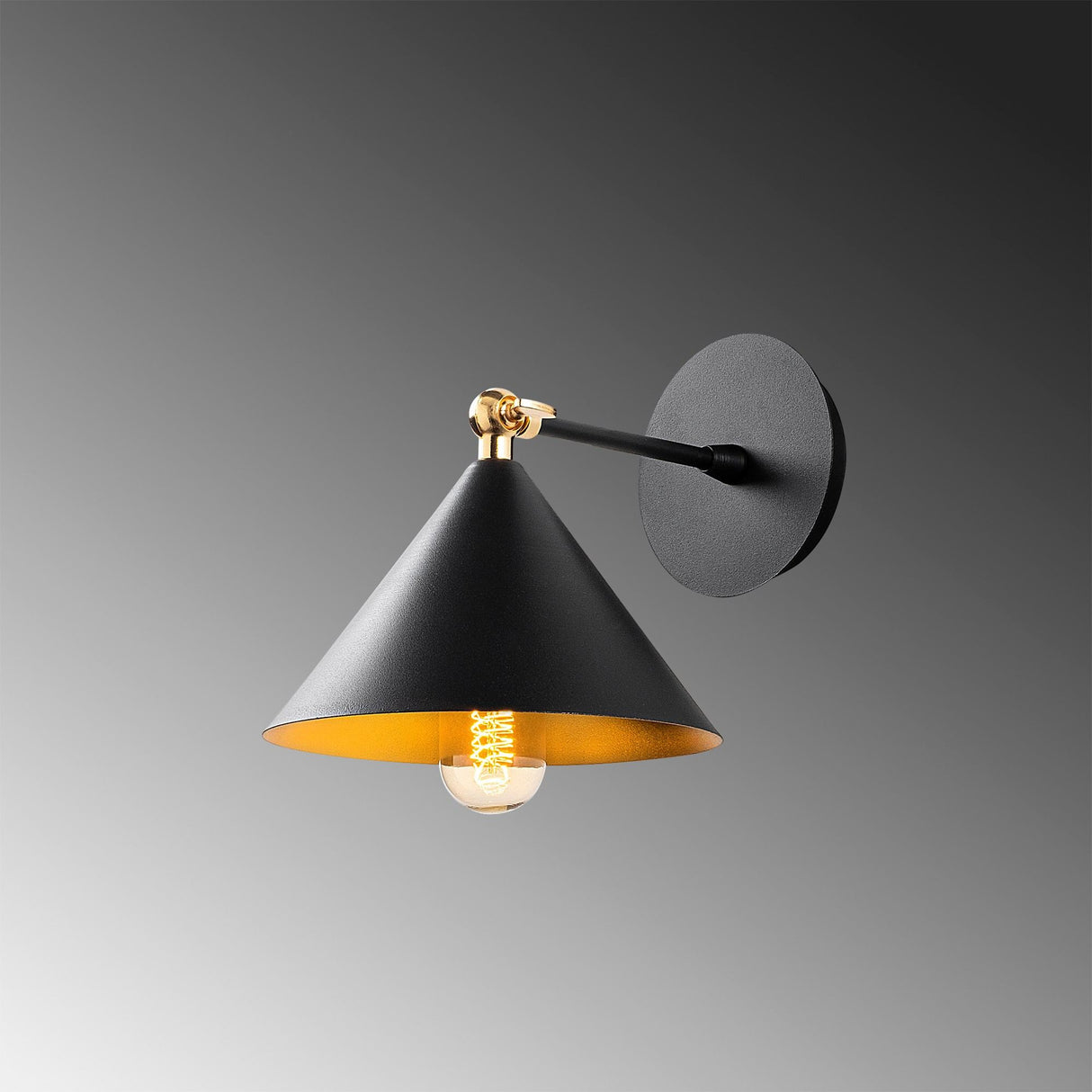 Aplică de perete Berceste - 185BLACK-A, Negru, 19x26 cm
