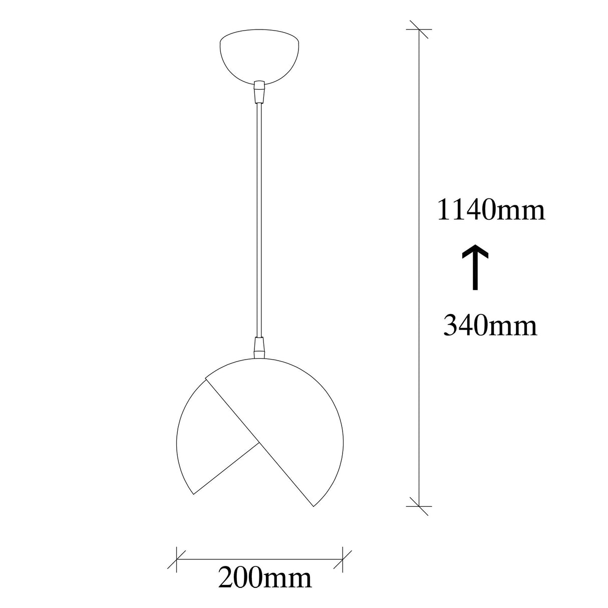 Lustră Berceste - 252-S, Negru - Auriu, Ø20x114 cm