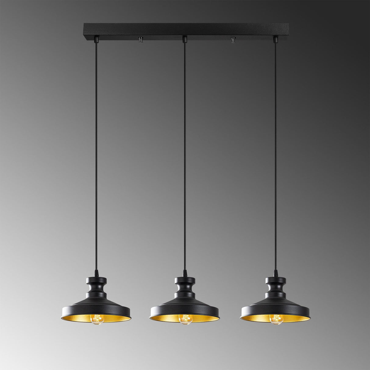 Lustră Berceste - 182BLACK-S1, Negru, Ø22x109 cm
