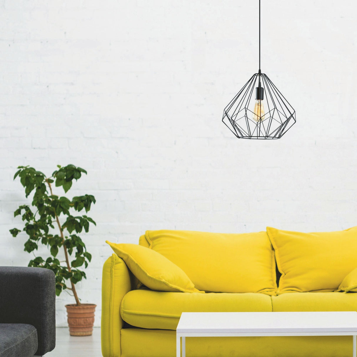 Lustră Diamond - 703-S, Negru, Ø37x129 cm