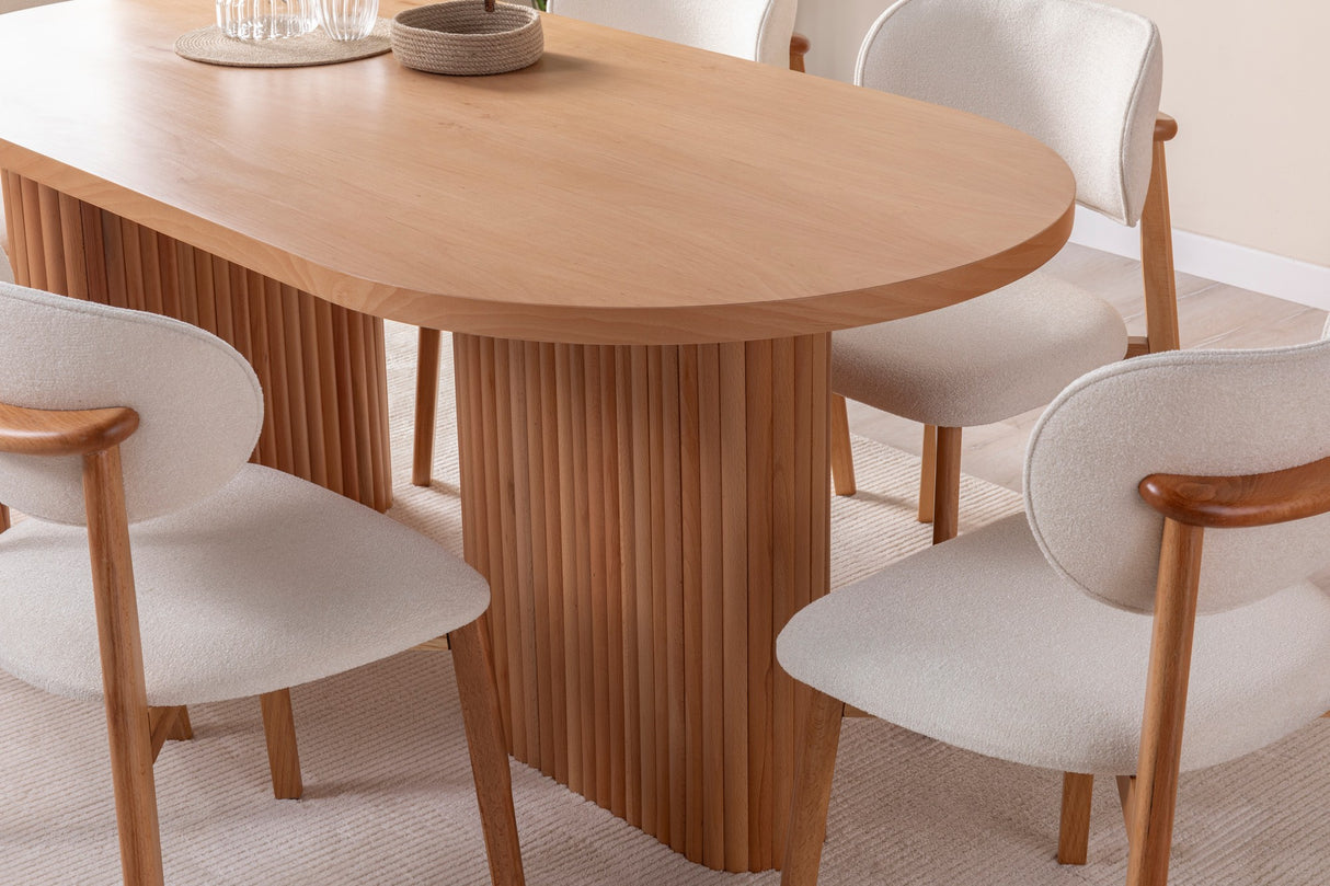 Masă dining Lugias, Beech, 180x90x75 cm