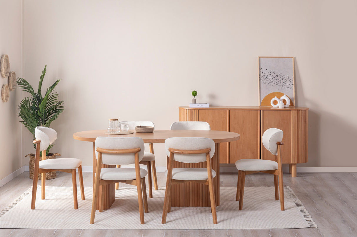 Masă dining Lugias, Beech, 180x90x75 cm