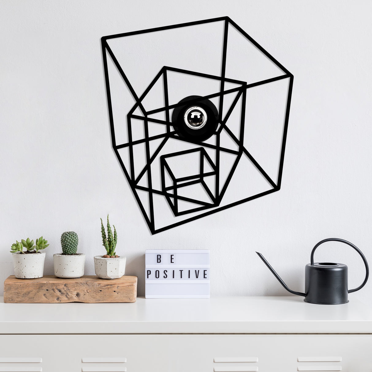 Aplică de perete W-055, Negru, 38x12x43 cm