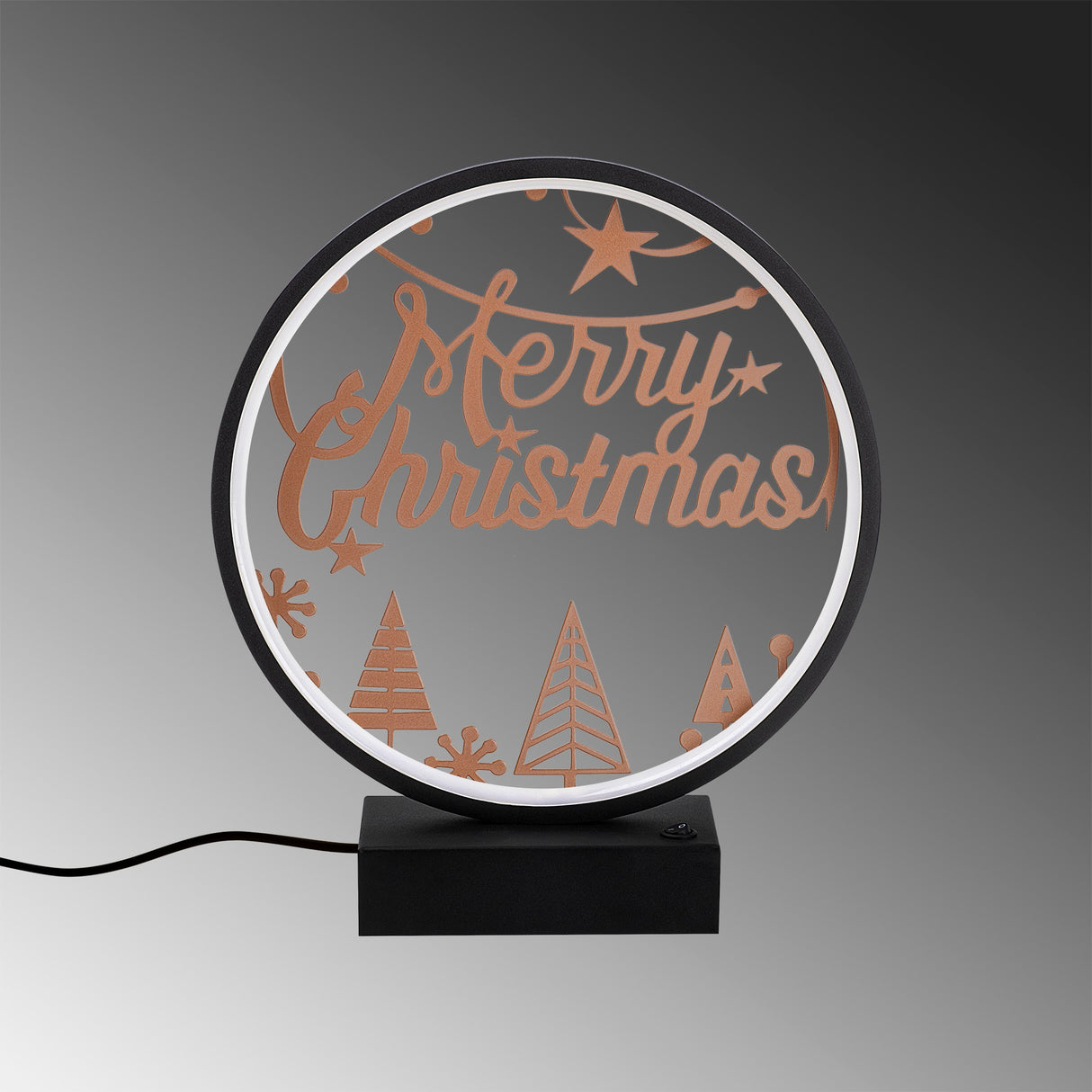 Veioză XMAS4, Negru - Copper, Ø30x35 cm