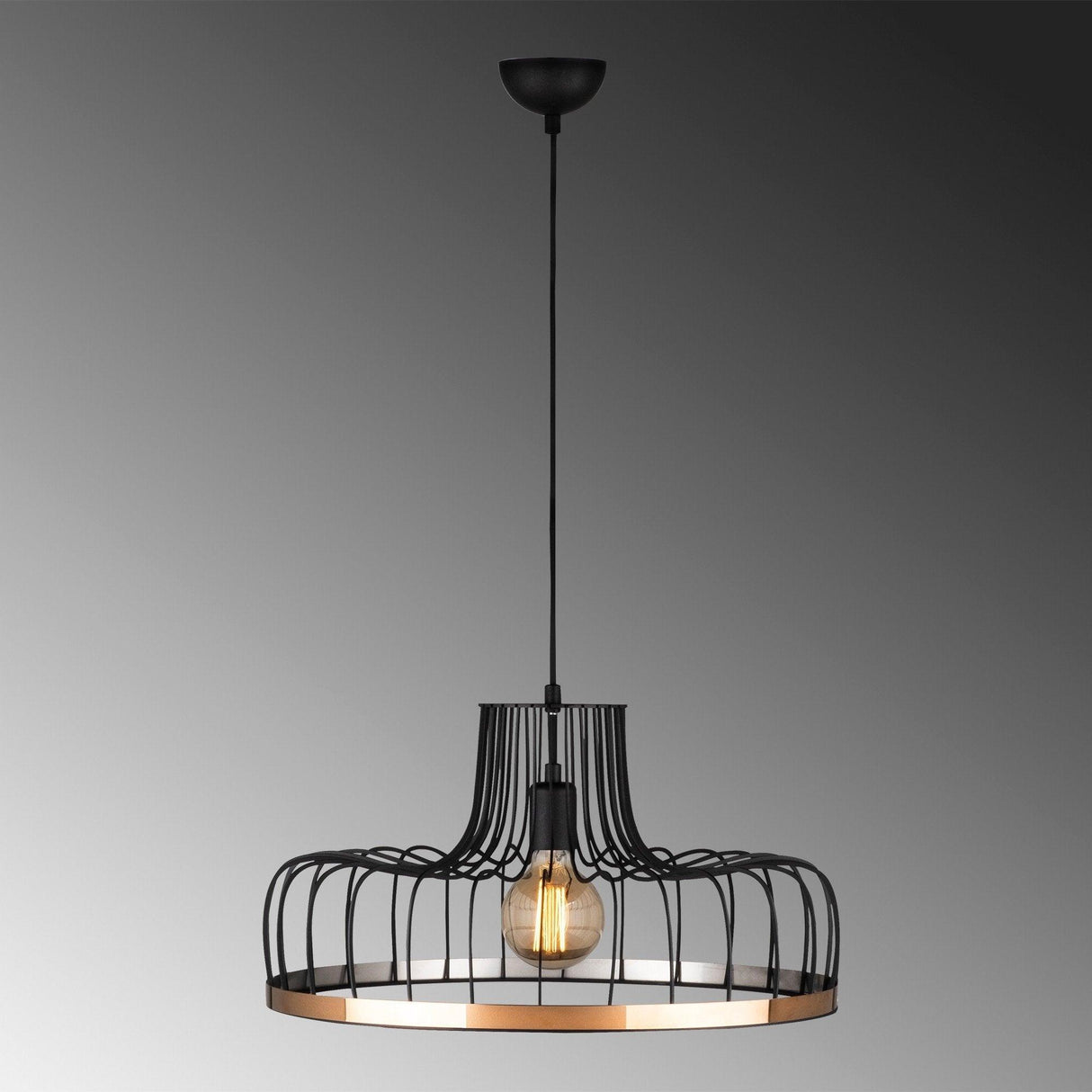Lustra Zillie Design, Negru/Cupru