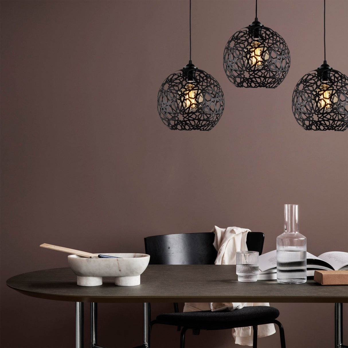 Lustră Fellini - MR - 786, Negru, Ø25x115 cm