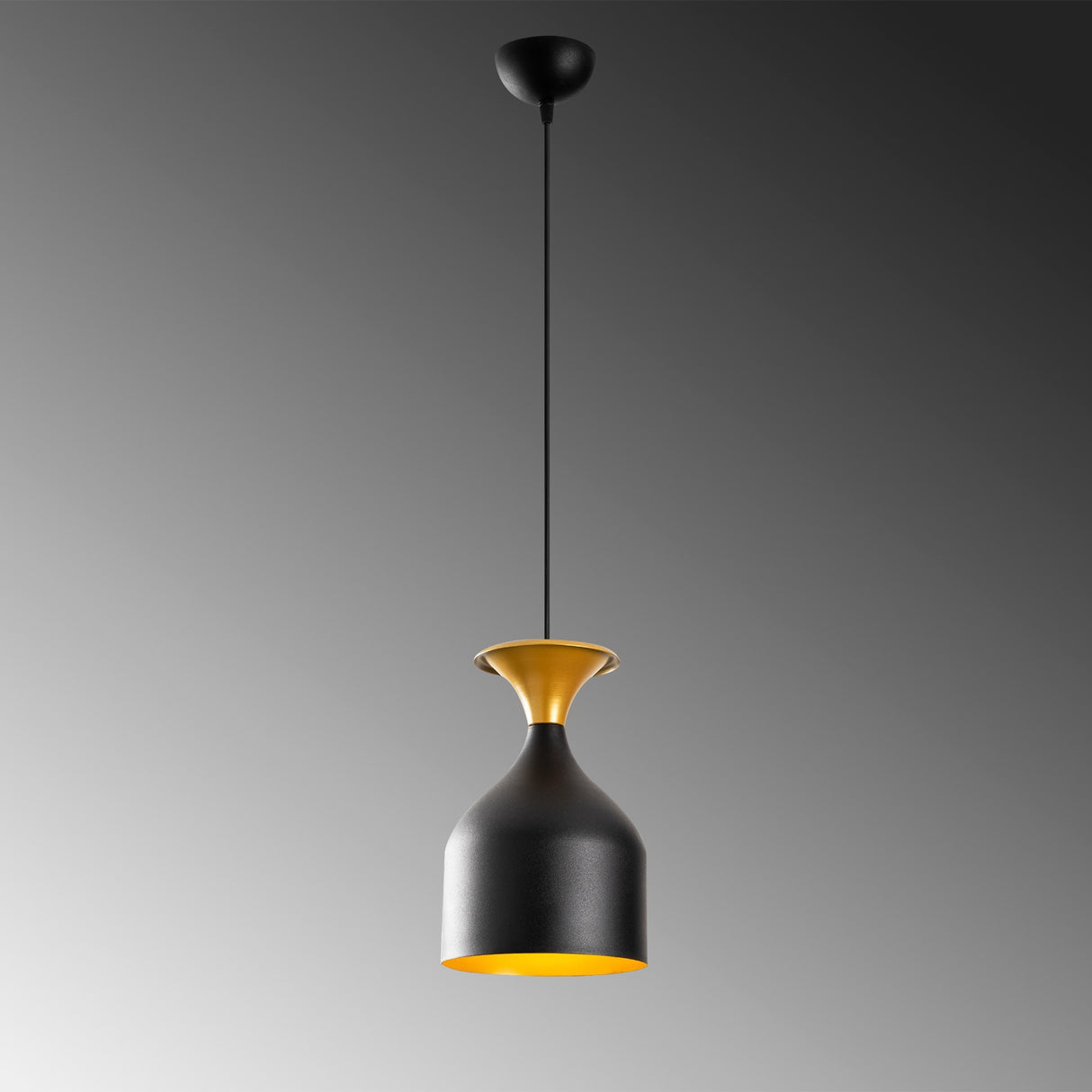 Lustră Sivani - MR - 825, Negru - Auriu, Ø17x113 cm