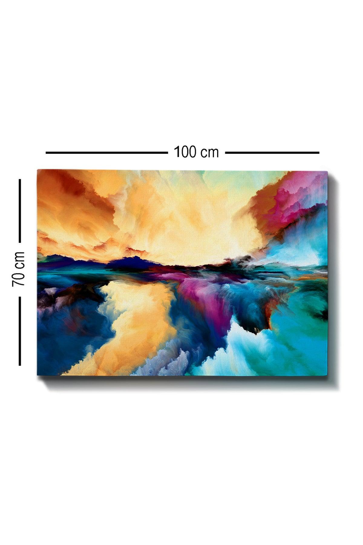 Tablou Canvas Punere Soarelui, Multicolor, 100 x 70 cm