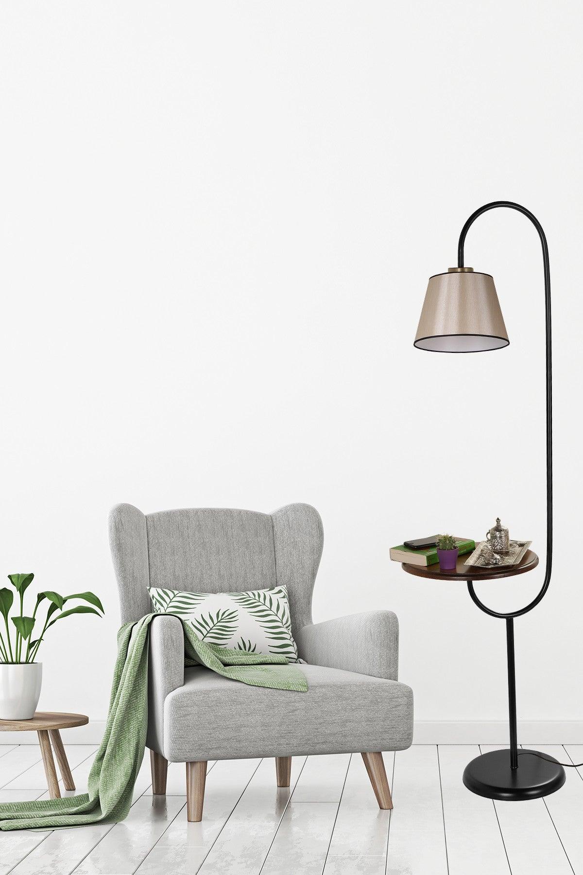 Lampadar cu masuta de cafea Zumrut - Bej închis, SKU 534LUN3549