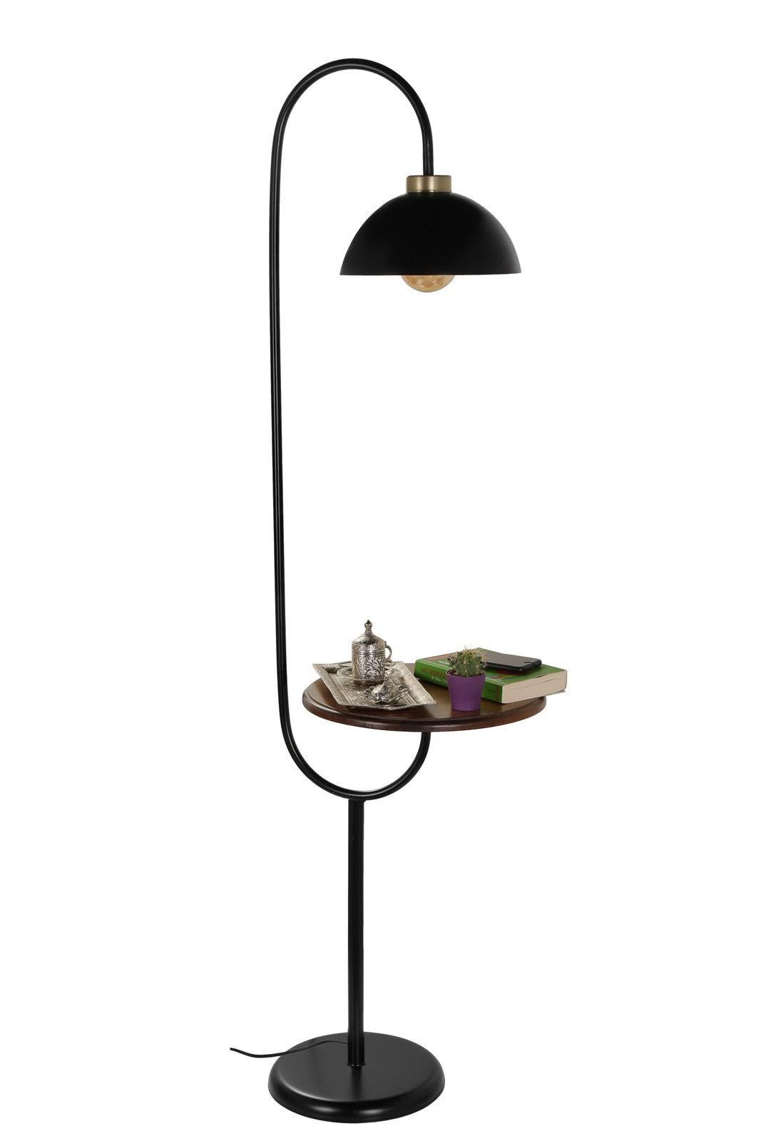 Lampadar cu masuta de cafea Zumrut - Negru, SKU 534LUN3549