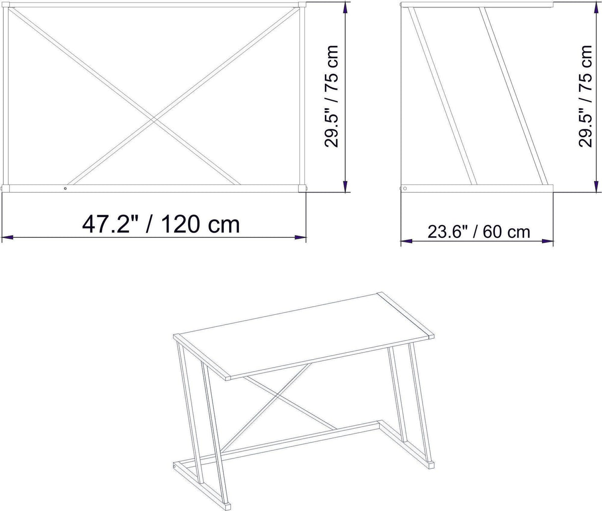 Birou Anemon, Diverse culori, Diverse dimensiuni - Alb - 120x75x75 cm | SKU: 541HDL1103 | Birou Anemon, varianta Alb - 120x75x75 cm, produs pentru amenajarea locuinței, disponibil online în România la CasaMob