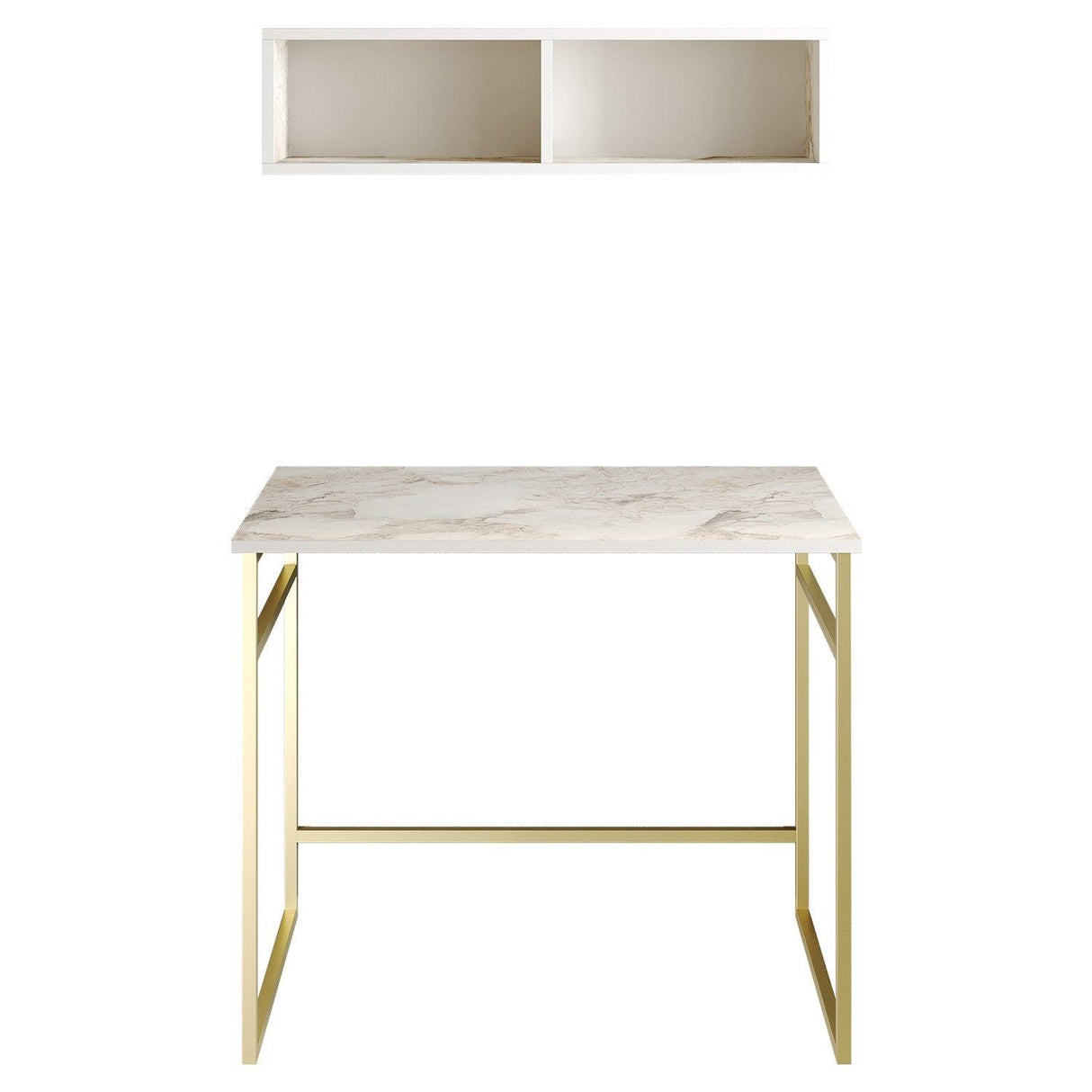 Birou Gama, Diverse culori, 90x60x75 cm - Alb - Auriu | SKU: 541HDL1108 | Birou Gama, 90x60x75 cm, varianta Alb - Auriu, produs pentru amenajarea locuinței, disponibil online în România la CasaMob
