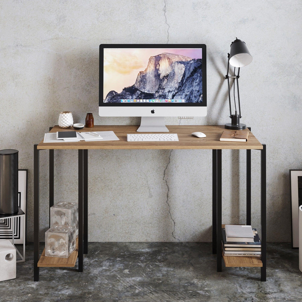 Birou Reader, Diverse culori, 125x60x74 cm - Negru - Nuc | SKU: 541HDL1114 | Birou Reader, 125x60x74 cm, varianta Negru - Nuc, produs pentru amenajarea locuinței, disponibil online în România la CasaMob