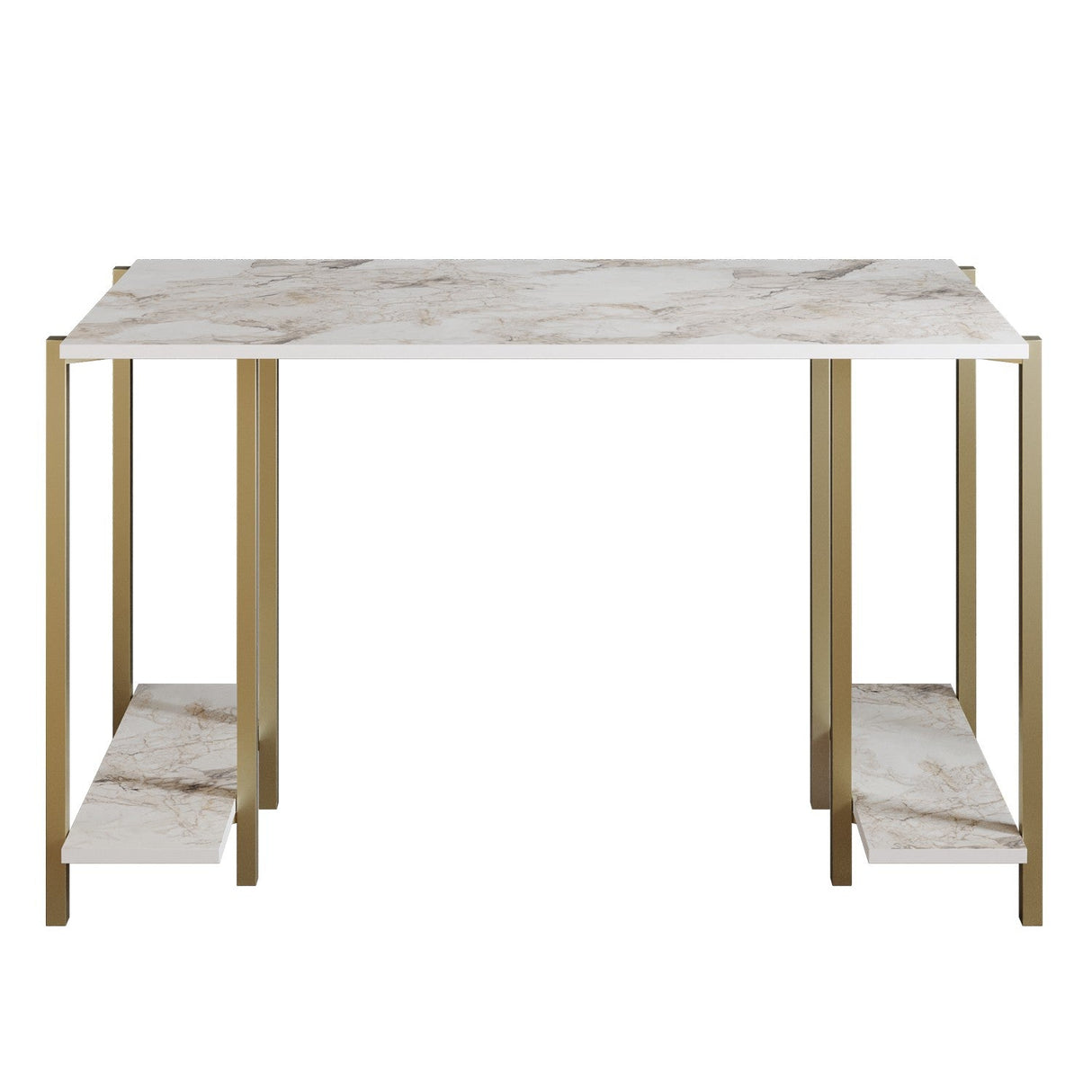 Birou Reader, Diverse culori, 125x60x74 cm - Alb - Auriu | SKU: 541HDL1113 | Birou Reader, 125x60x74 cm, varianta Alb - Auriu, produs pentru amenajarea locuinței, disponibil online în România la CasaMob