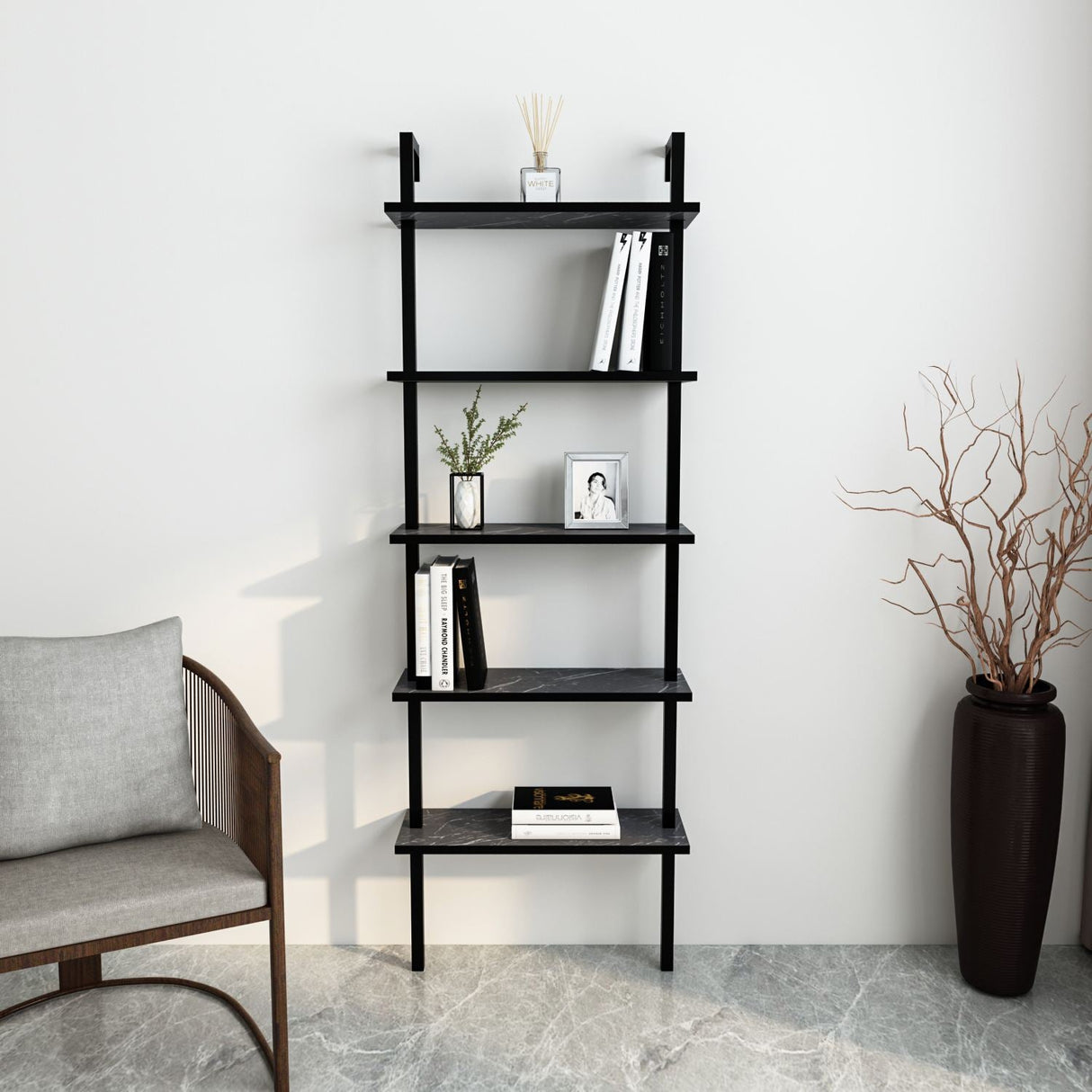 Bibliotecă Piante, Diverse culori, 60x22x174 cm - Negru | SKU: 541HDL1308 | Bibliotecă Piante, 60x22x174 cm, varianta Negru, produs pentru amenajarea locuinței, disponibil online în România la CasaMob