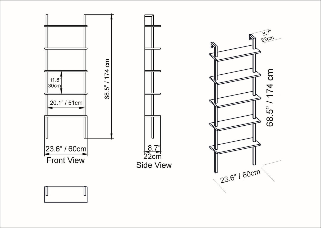 Bibliotecă Piante, Diverse culori, 60x22x174 cm - Negru | SKU: 541HDL1308 | Bibliotecă Piante, 60x22x174 cm, varianta Negru, produs pentru amenajarea locuinței, disponibil online în România la CasaMob