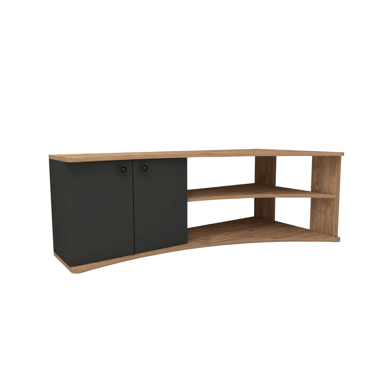 Comodă TV Termera, Pin atlantic - Antracit, 135x68x49 cm