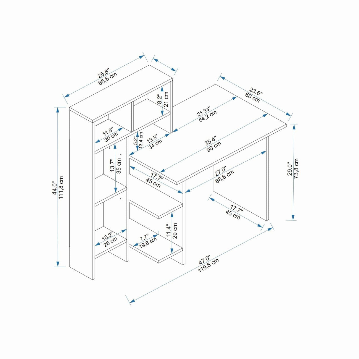 Birou Bugra, Diverse culori, 136x60x112 cm - Antracit - Stejar | SKU: 550ARN1113 | Birou Bugra, 136x60x112 cm, varianta Antracit - Stejar, produs pentru amenajarea locuinței, disponibil online în România la CasaMob
