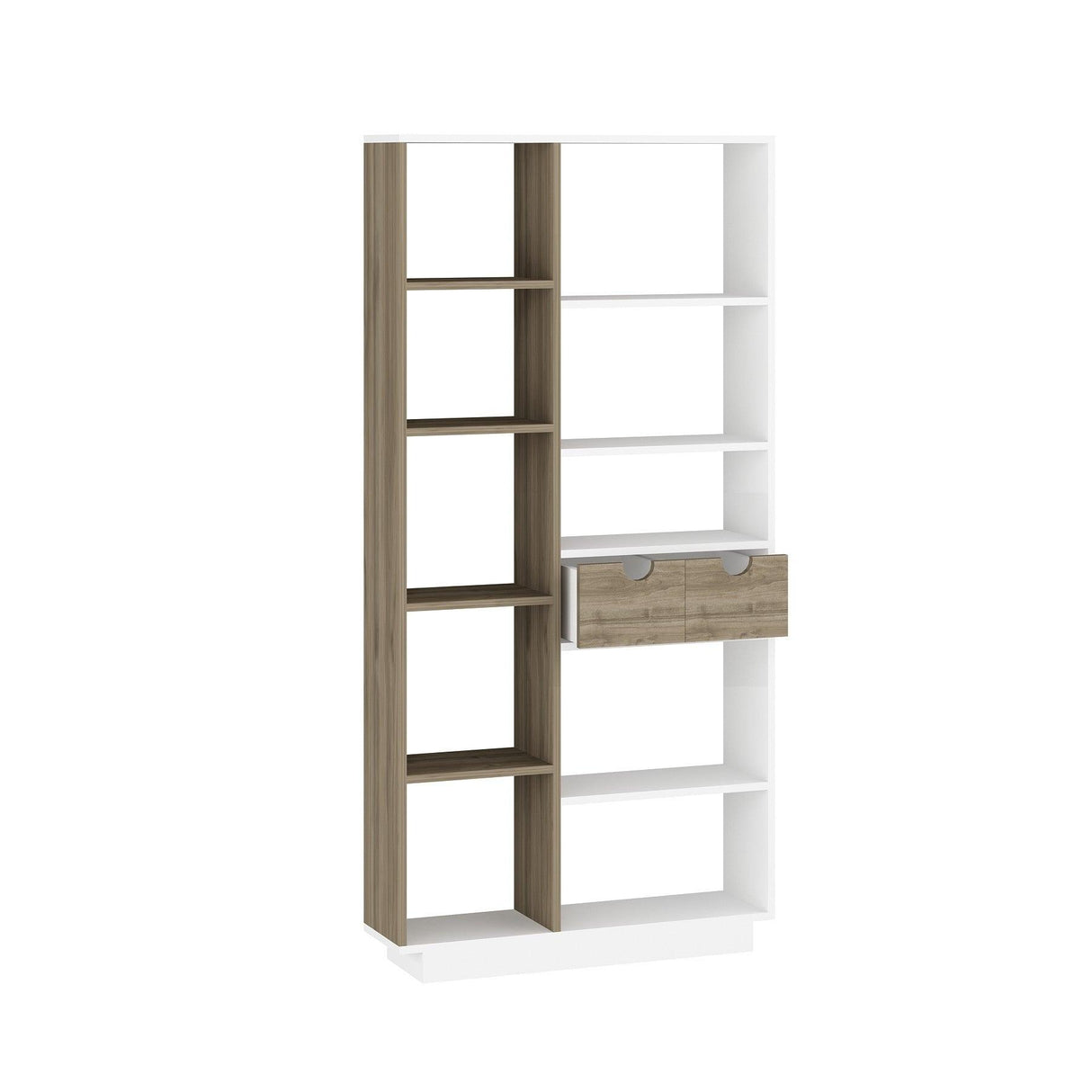 Bibliotecă Luma, Diverse culori, 80x25x189 cm - Alb - Nuc | SKU: 550ARN1602 | Bibliotecă Luma, 80x25x189 cm, varianta Alb - Nuc, produs pentru amenajarea locuinței, disponibil online în România la CasaMob
