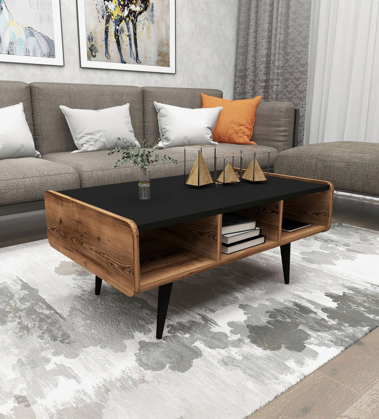 Măsuță de cafea Line, Light walnut, 90x56x40 cm