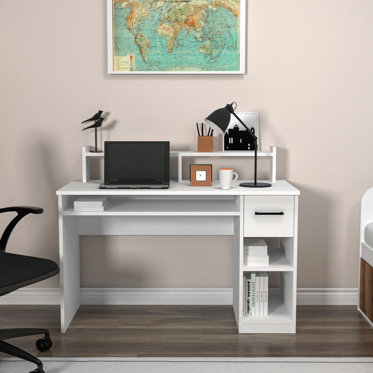 Birou Eslem, Diverse culori, Diverse dimensiuni - Alb - 99x120x55 cm | SKU: 550ARN2207 | Birou Eslem, varianta Alb - 99x120x55 cm, produs pentru amenajarea locuinței, disponibil online în România la CasaMob