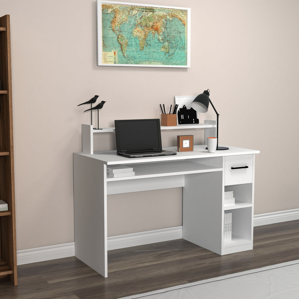 Birou Eslem, Diverse culori, Diverse dimensiuni - Alb - 99x120x55 cm | SKU: 550ARN2207 | Birou Eslem, varianta Alb - 99x120x55 cm, produs pentru amenajarea locuinței, disponibil online în România la CasaMob