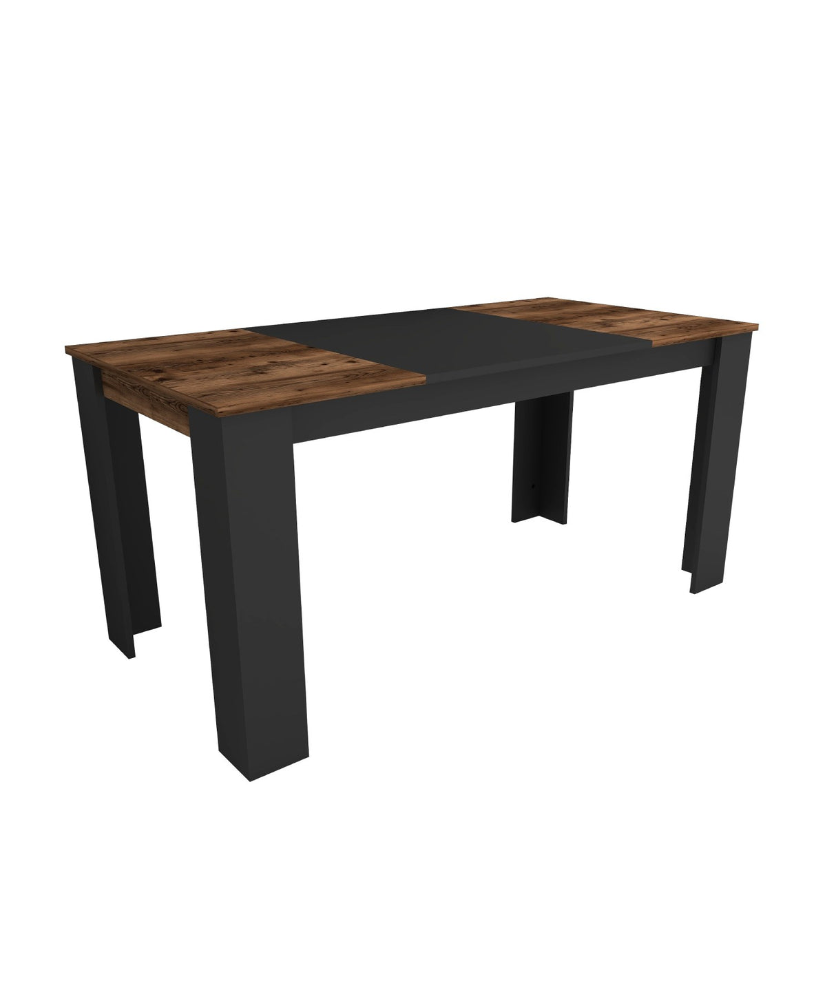 Masă dining Line, Light walnut - Negru, 160x80x77 cm