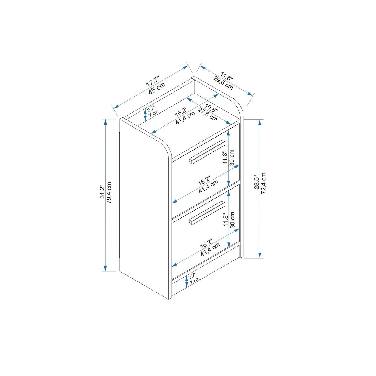 Noptieră Luses, Diverse culori, 45x30x79 cm - Alb | SKU: 550ARN3520 | Noptieră Luses, 45x30x79 cm, varianta Alb, produs pentru amenajarea locuinței, disponibil online în România la CasaMob