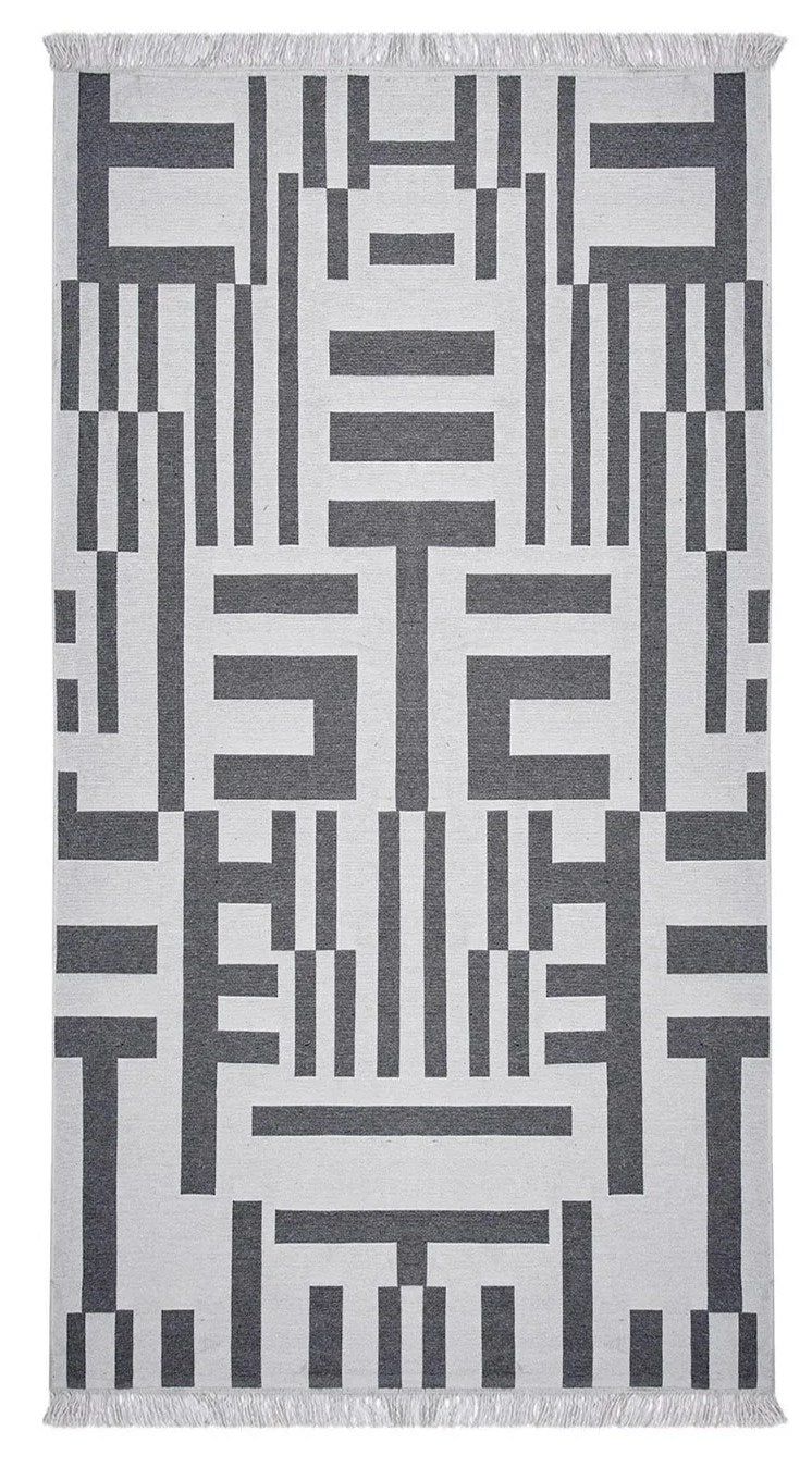 Covor Cotton 3, Gri - Alb, 80x150x1 cm