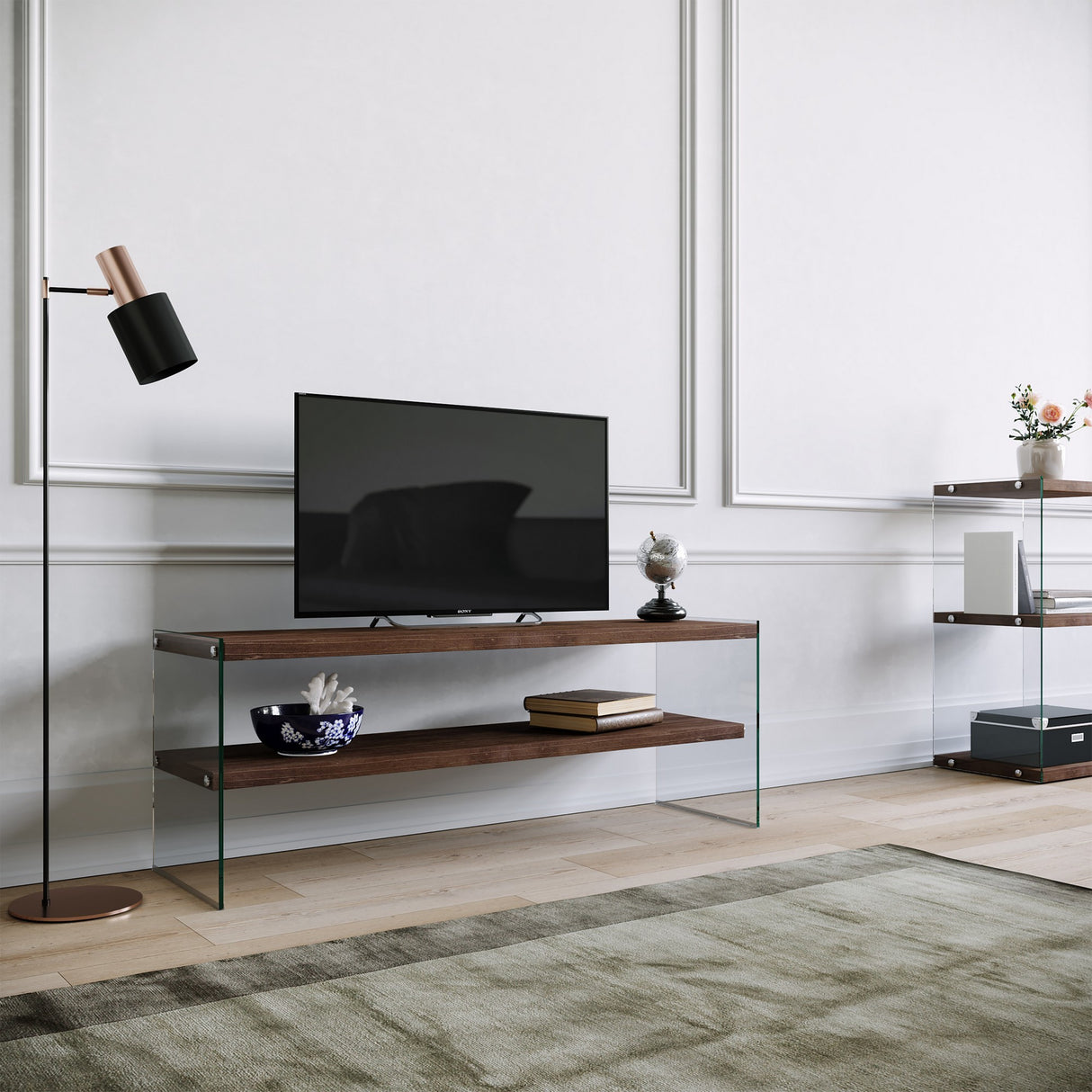 Comodă TV TV1003, Nuc, 120x35x45 cm