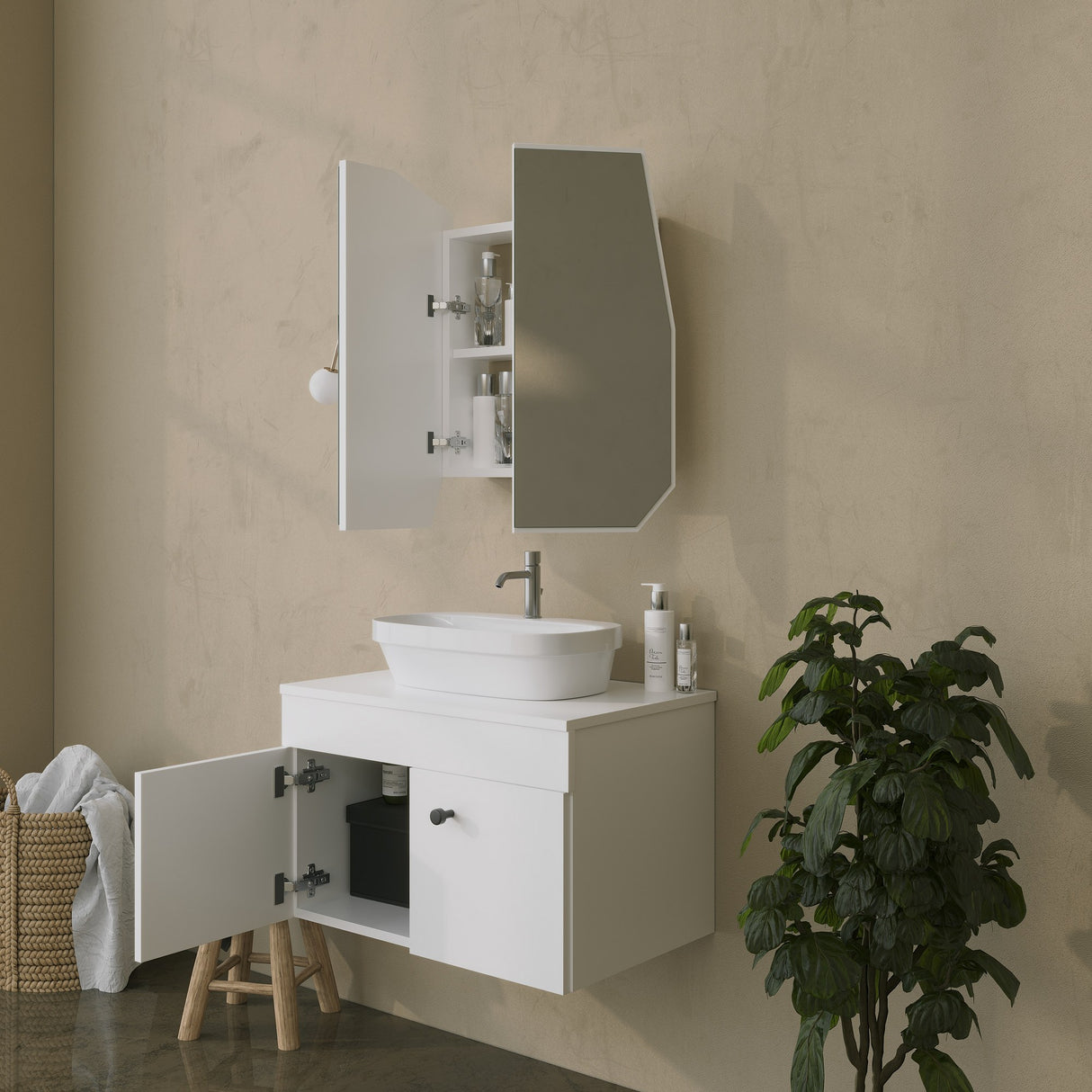 Dulap de baie Quartz Cabinet, Alb