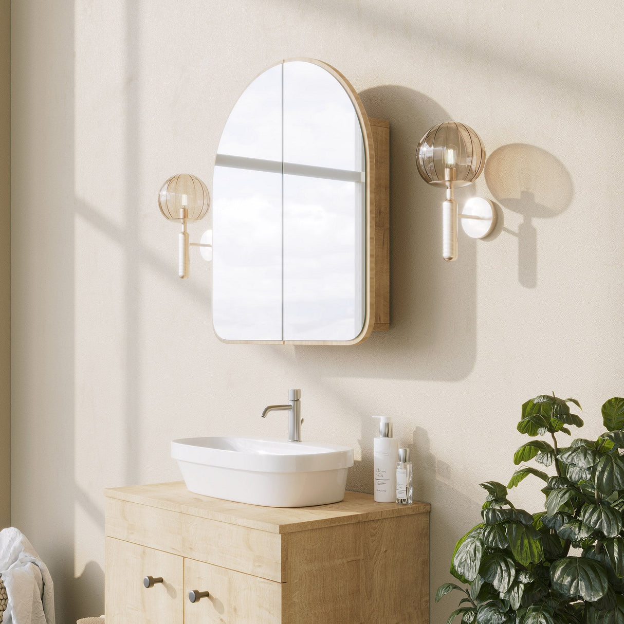 Dulap de baie Hope Cabinet, Diverse culori - Bej | SKU: 552NOS1230 | Dulap de baie Hope Cabinet, varianta Bej, produs pentru amenajarea locuinței, disponibil online în România la CasaMob