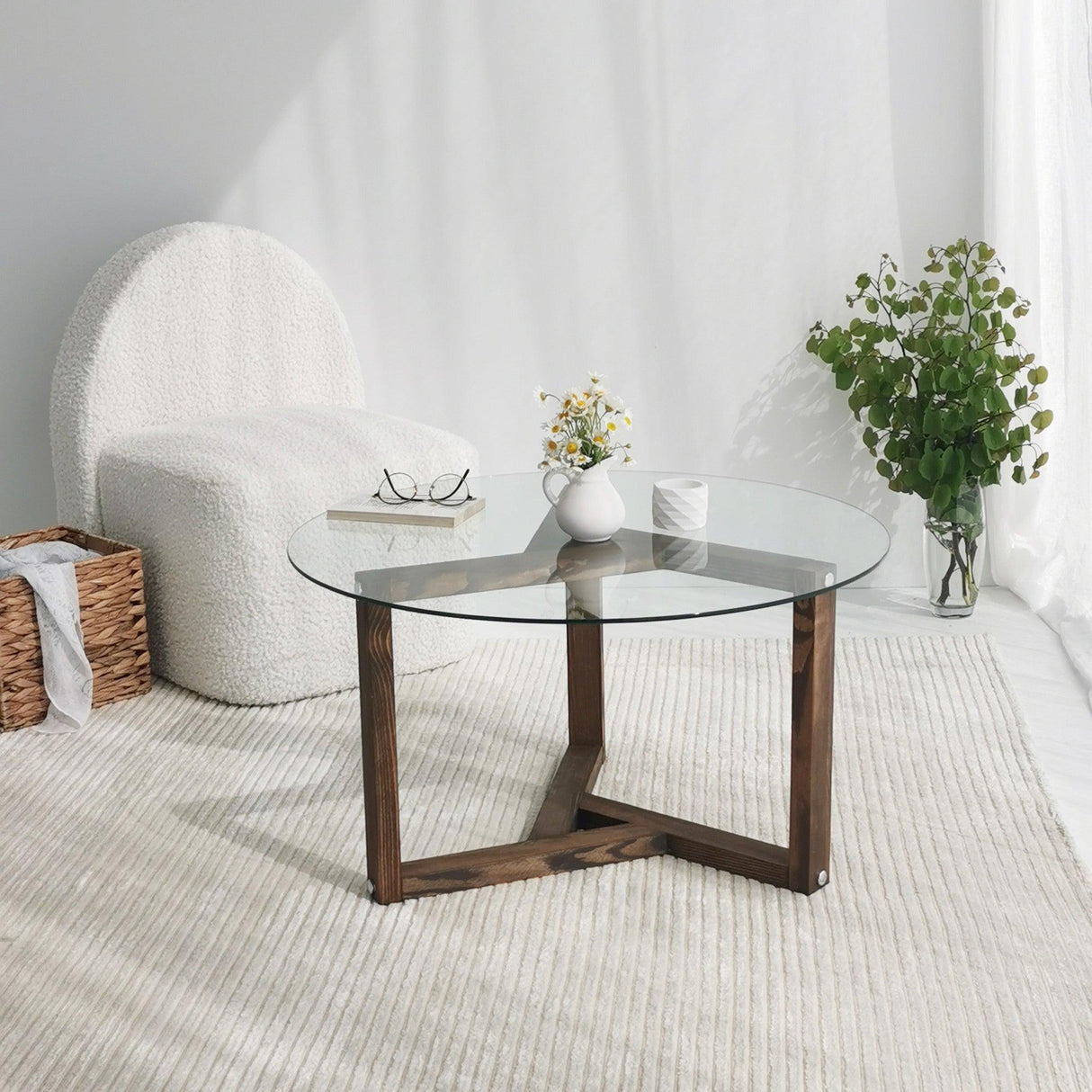 Măsuță de cafea Miro, Diverse culori, 75x75x40 cm - Nuc | SKU: 552NOS1412 | Măsuță de cafea Miro, 75x75x40 cm, varianta Nuc, produs pentru amenajarea locuinței, disponibil online în România la CasaMob