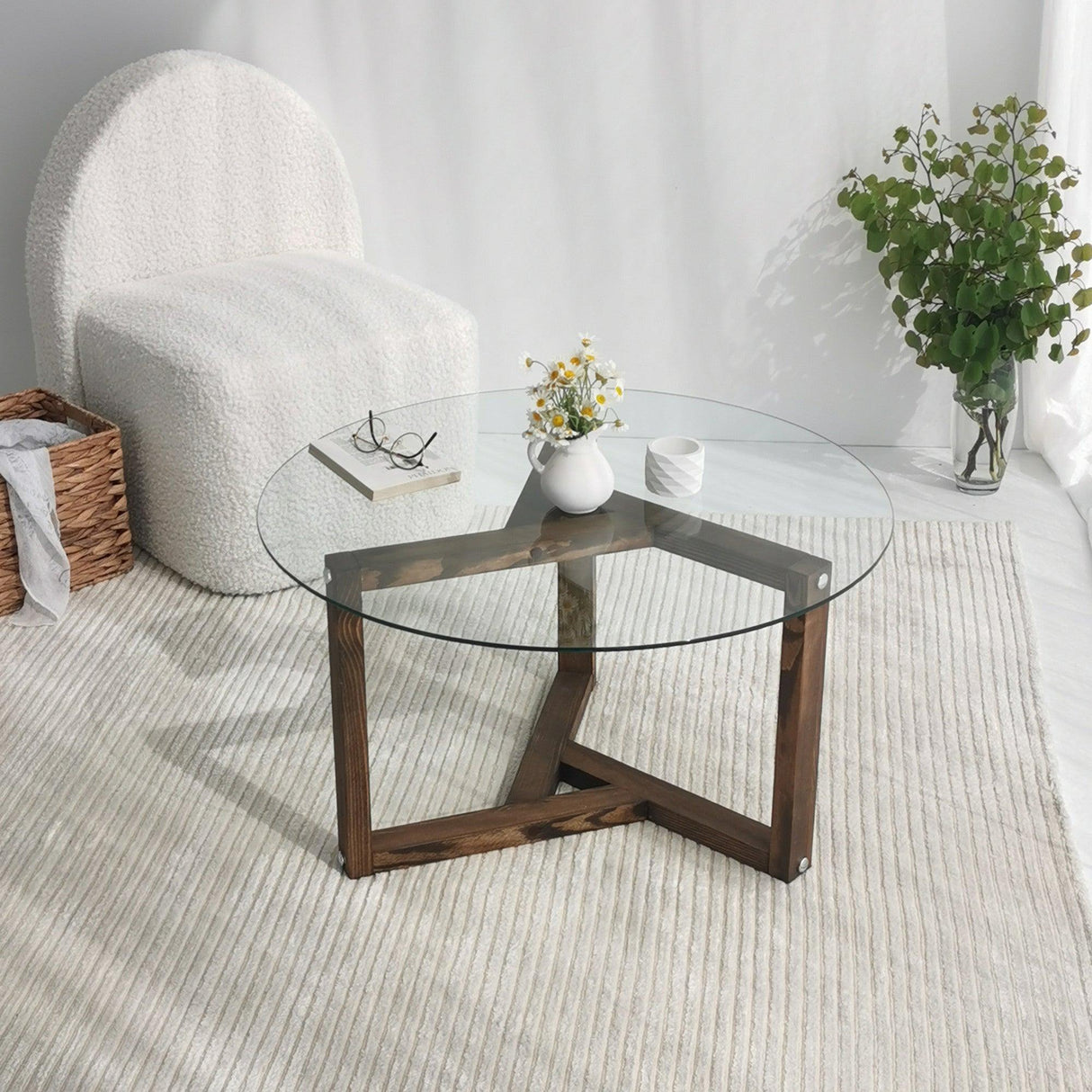 Măsuță de cafea Miro, Diverse culori, 75x75x40 cm - Nuc | SKU: 552NOS1412 | Măsuță de cafea Miro, 75x75x40 cm, varianta Nuc, produs pentru amenajarea locuinței, disponibil online în România la CasaMob