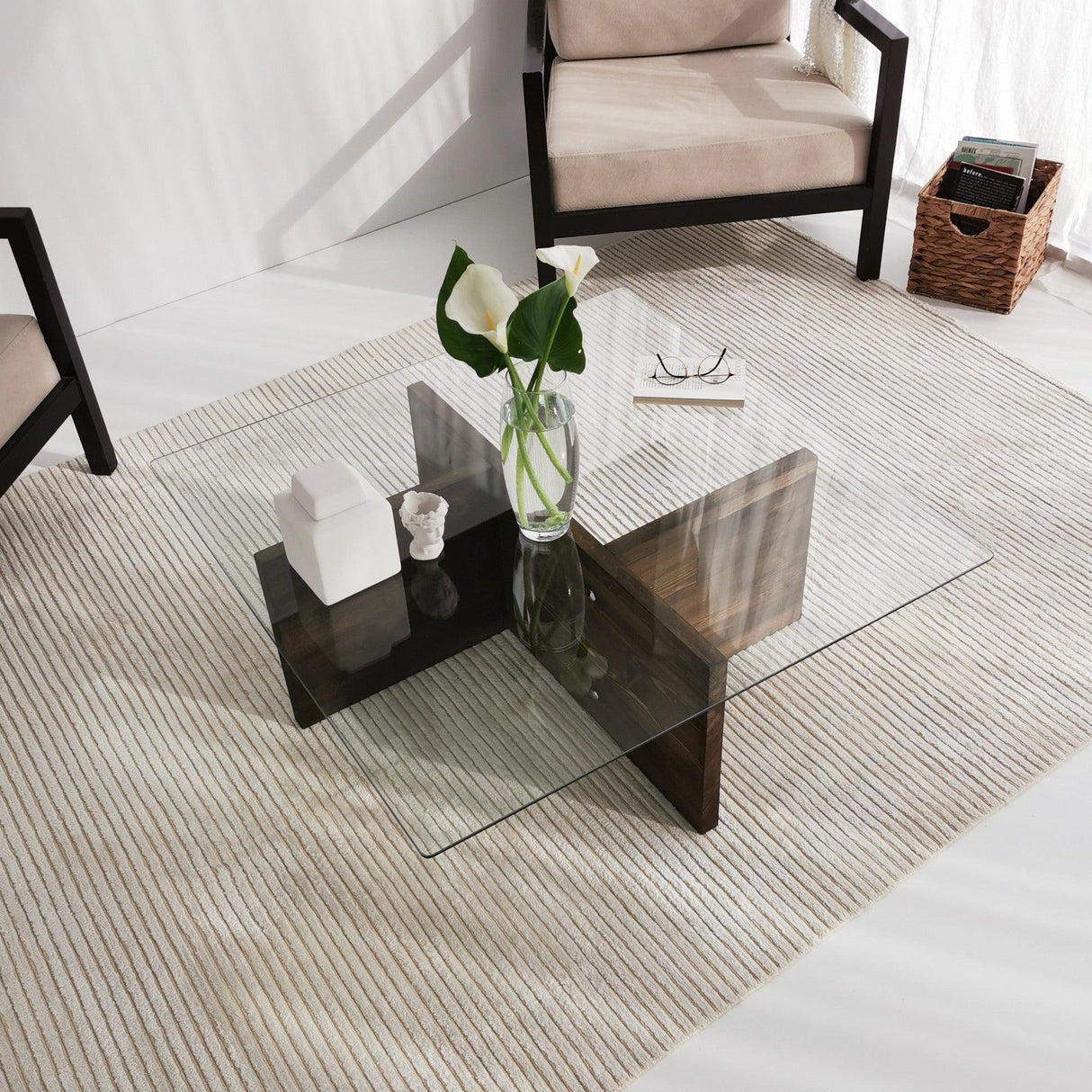 Masuta de cafea Glory - Walnut, Nuc, 90x35x90 cm