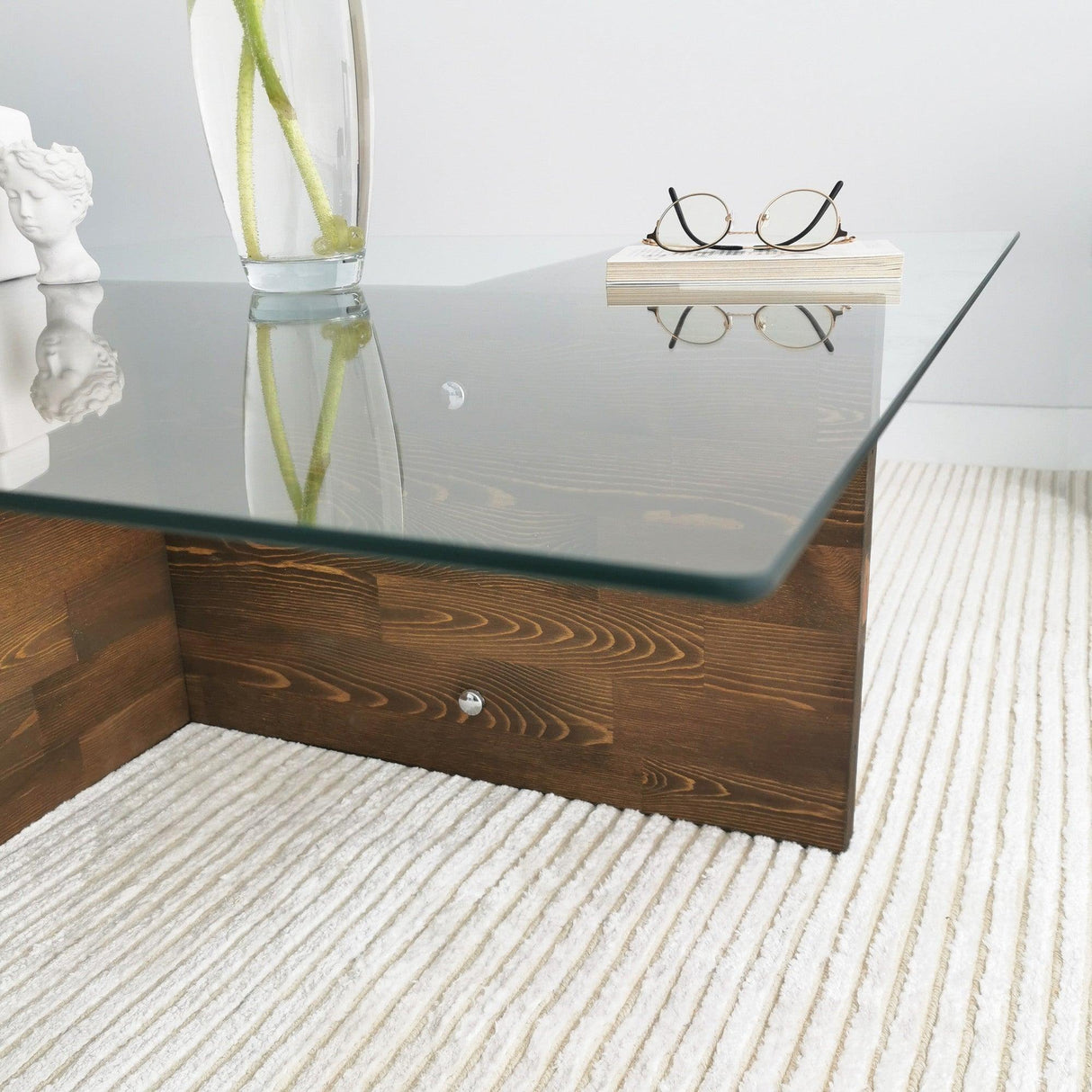 Masuta de cafea Glory - Walnut, Nuc, 90x35x90 cm