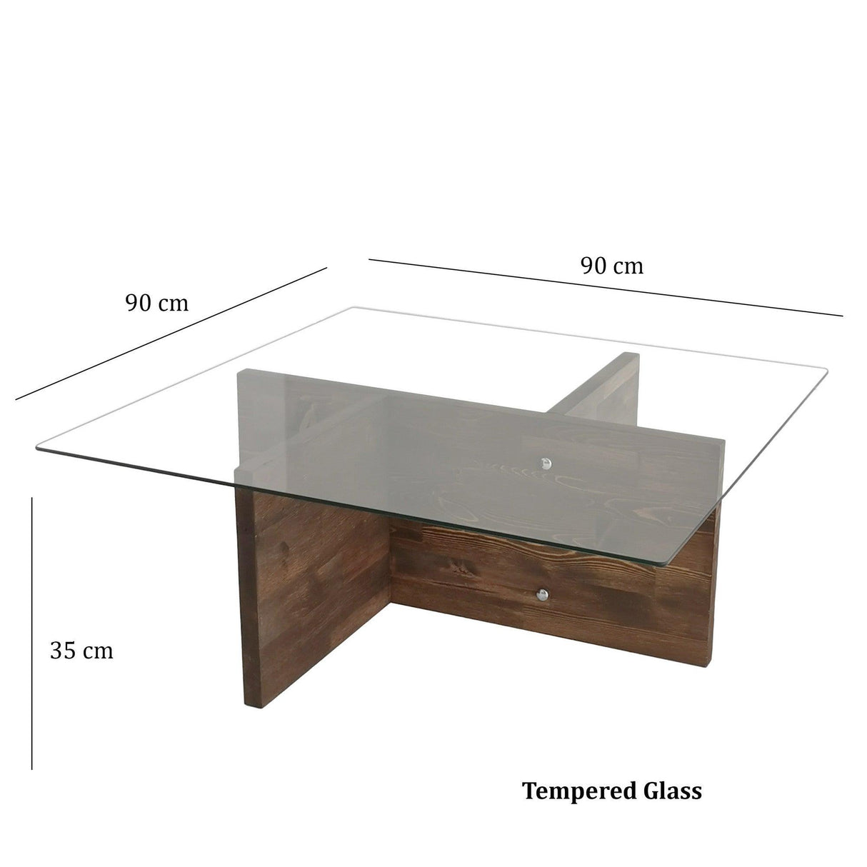 Masuta de cafea Glory - Walnut, Nuc, 90x35x90 cm