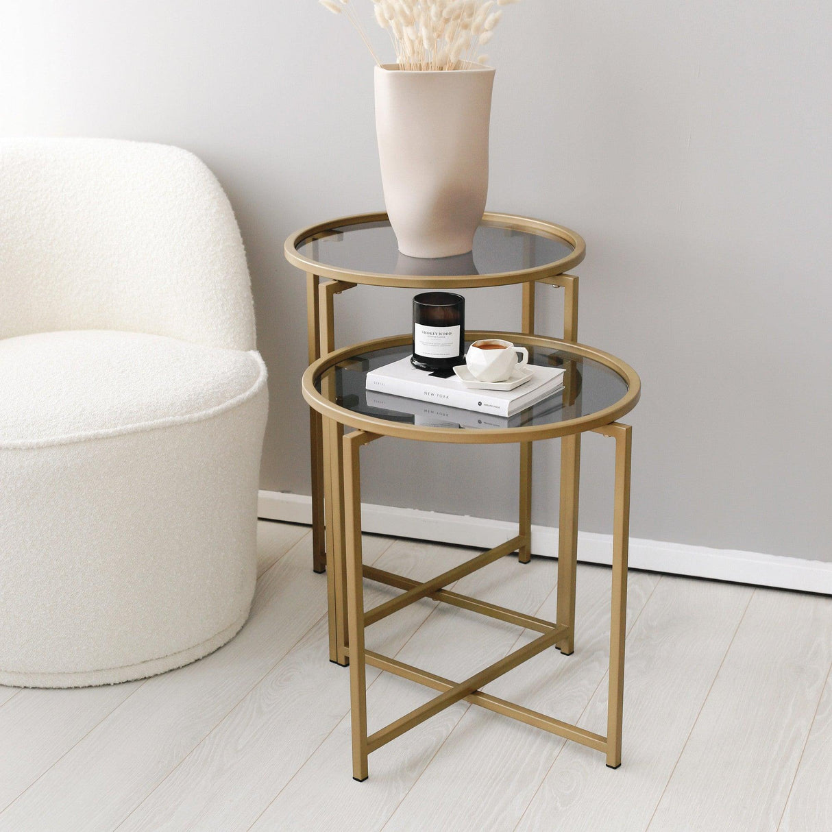 Set masuta de cafea S406 - Gold, Aur, 50x50x50 cm
