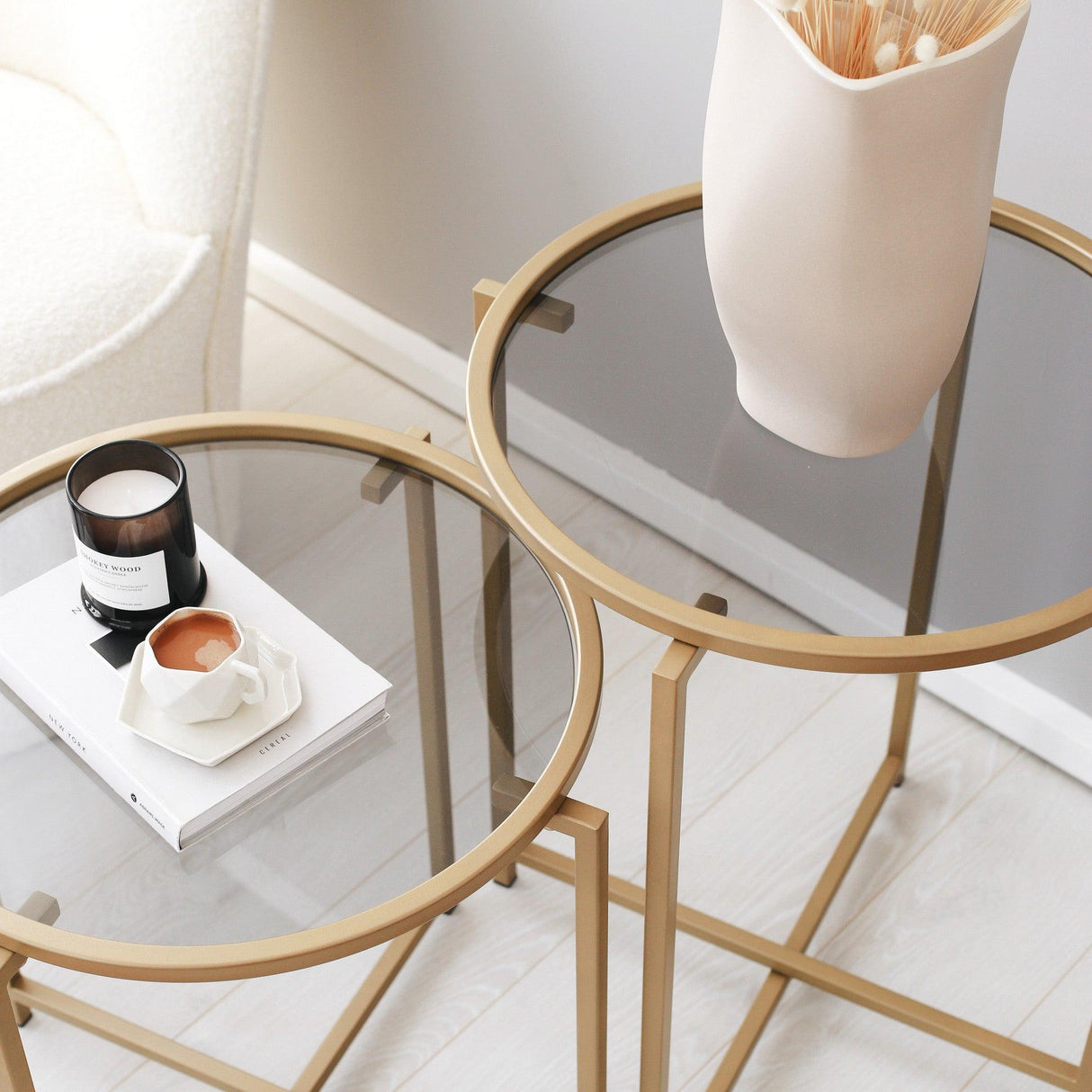 Set masuta de cafea S406 - Gold, Aur, 50x50x50 cm