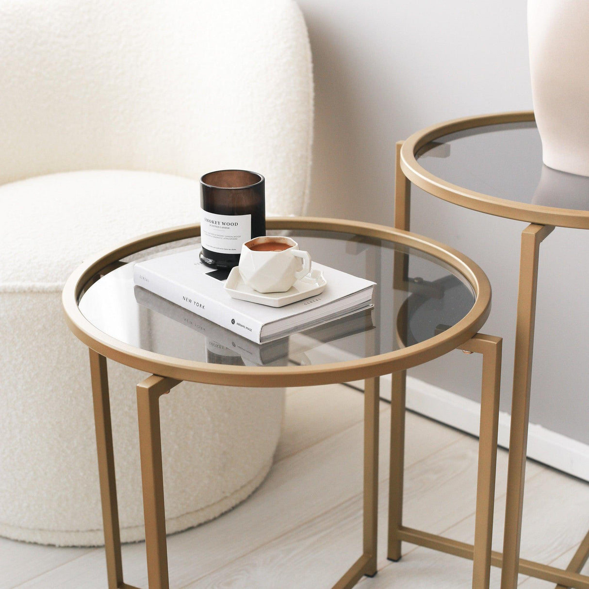 Set masuta de cafea S406 - Gold, Aur, 50x50x50 cm