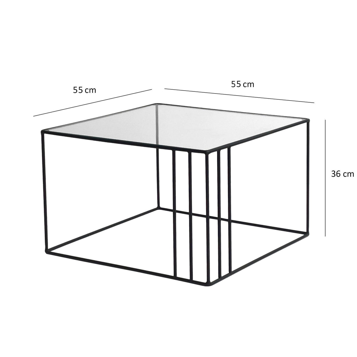 Masuta de cafea Outline - Black, Negru, 55x36x55 cm