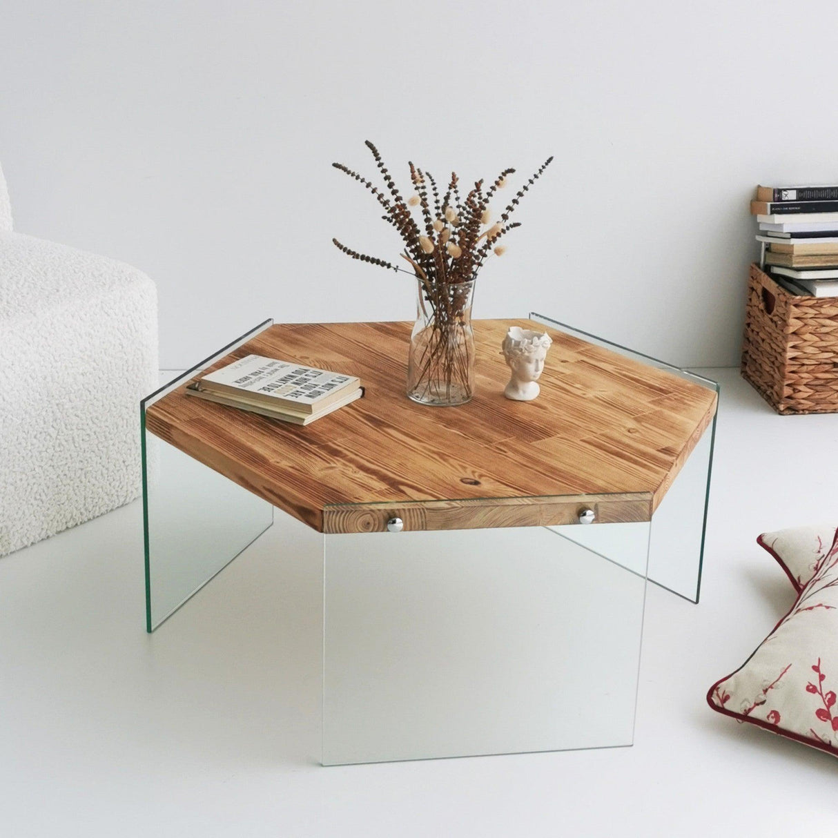 Masuta de cafea Hexagon S304, Stejar, 70x35x80 cm