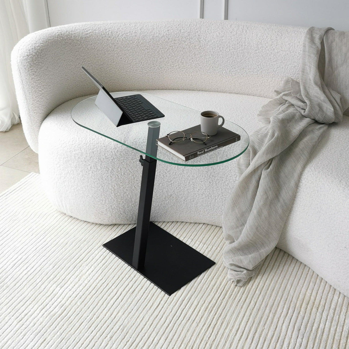 Masuta de cafea Ovale Lungo - Black, Negru, 35x75x70 cm
