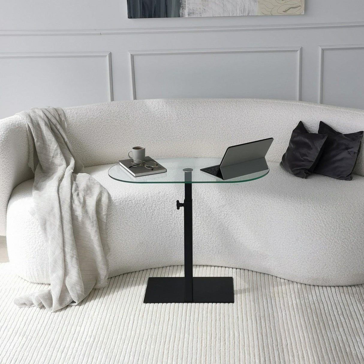 Masuta de cafea Ovale Lungo - Black, Negru, 35x75x70 cm