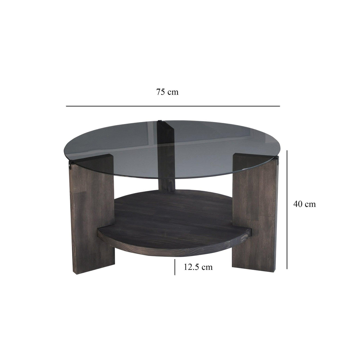 Masuta de cafea Mondo - Dark Grey, Gri, 75x40x75 cm