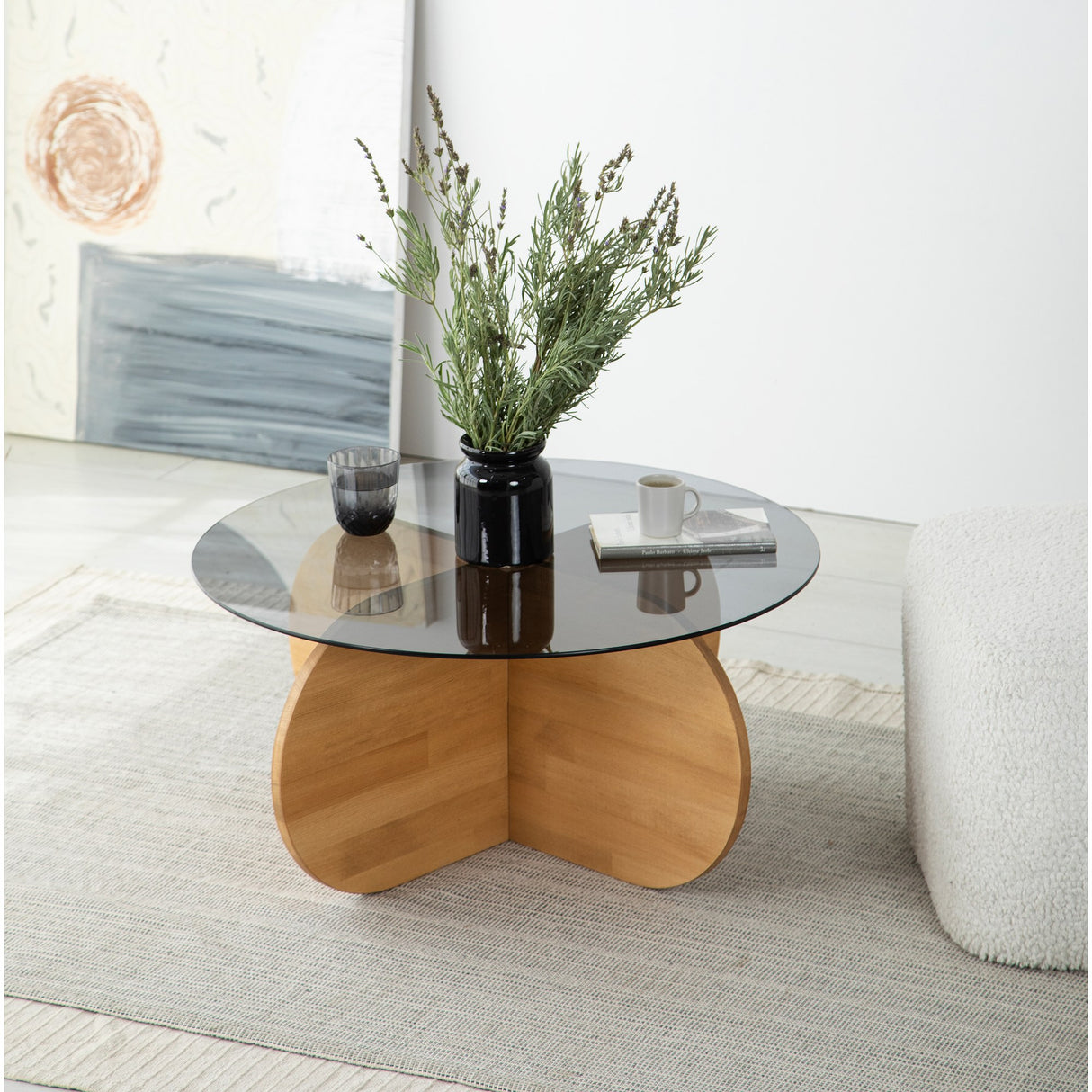 Măsuță de cafea Bubble Wood - Fume, Oak, Stejar, 75x75x35 cm