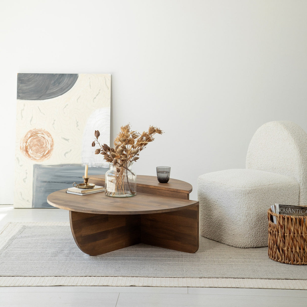Măsuță de cafea Podium Wood, Diverse culori, 90x60x30 cm - Nuc | SKU: 552NOS1476 | Măsuță de cafea Podium Wood, 90x60x30 cm, varianta Nuc, produs pentru amenajarea locuinței, disponibil online în România la CasaMob
